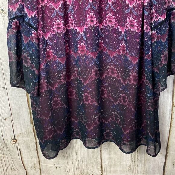 Nanette Lepore Moody Romance Dress Fuschia Kiss Multi Color Women Size 14   B - Picture 4 of 8